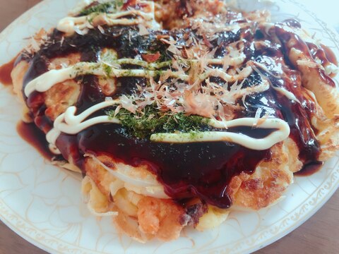 小麦粉で作るシーフードお好み焼き